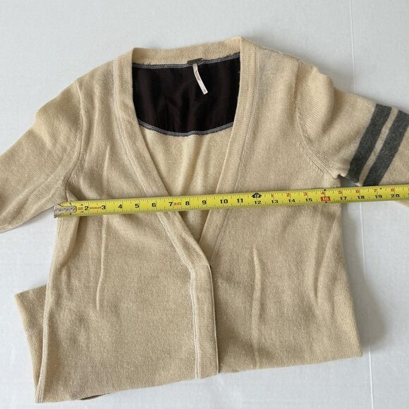 Free People Sweater Womens Small Beige Cardigan Snap Front Longline Wool Alpaca - Picture 10 of 11